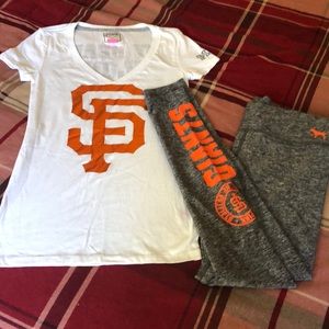 New,  SF Giants leggings and t-shirt from pink.